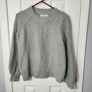 LOFT Pearl Gray Textured Sweater